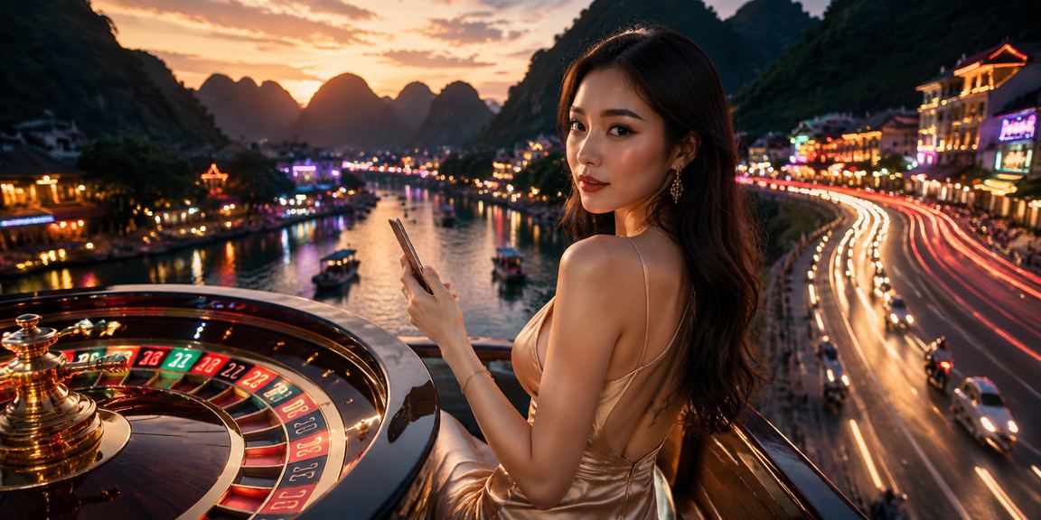 Ánh đèn neon rực rỡ của bàn Roulette trực tuyến lấy cảm hứng từ Ninh Bình